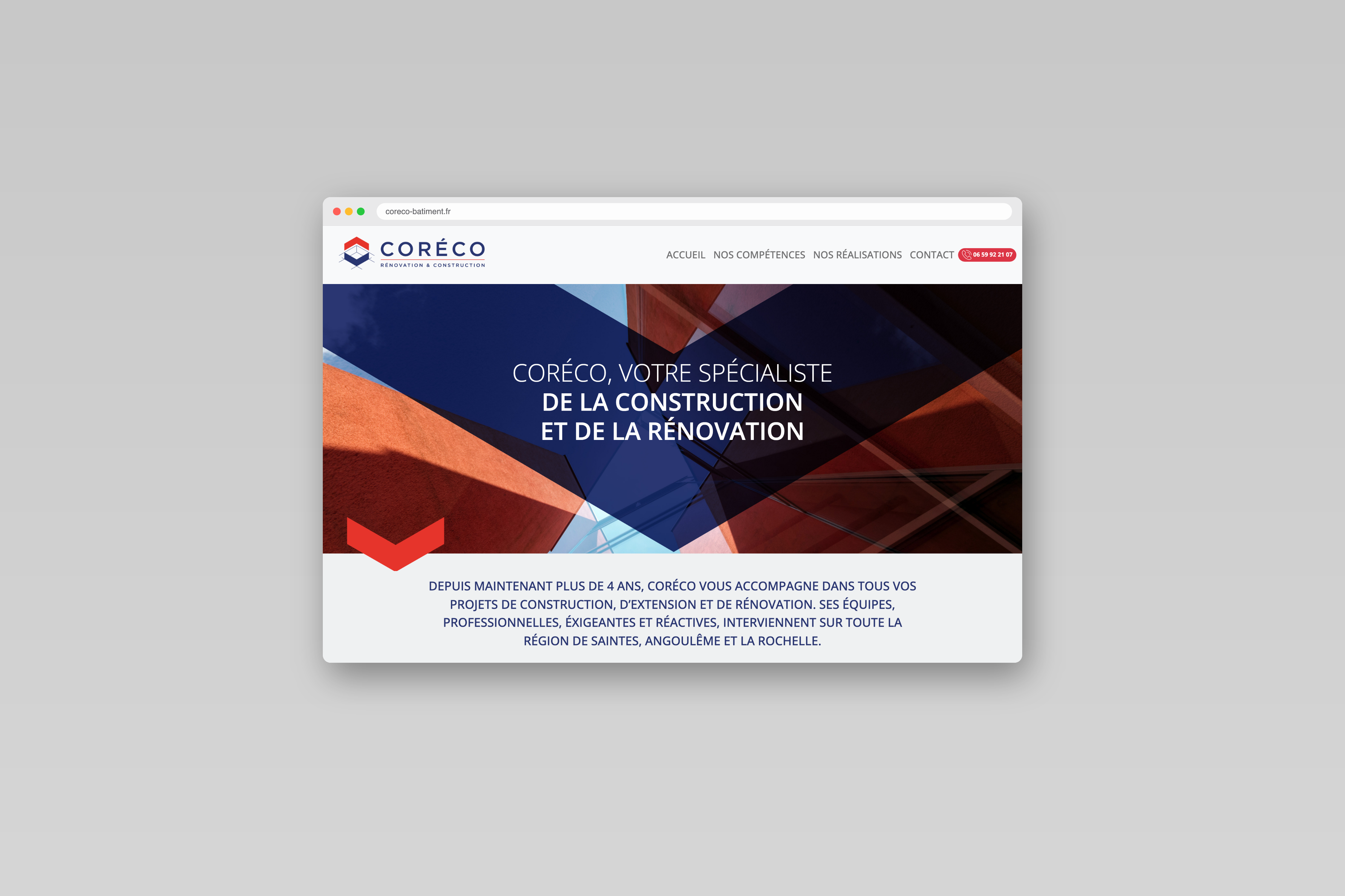 Site entreprise Coréco Bâtiment