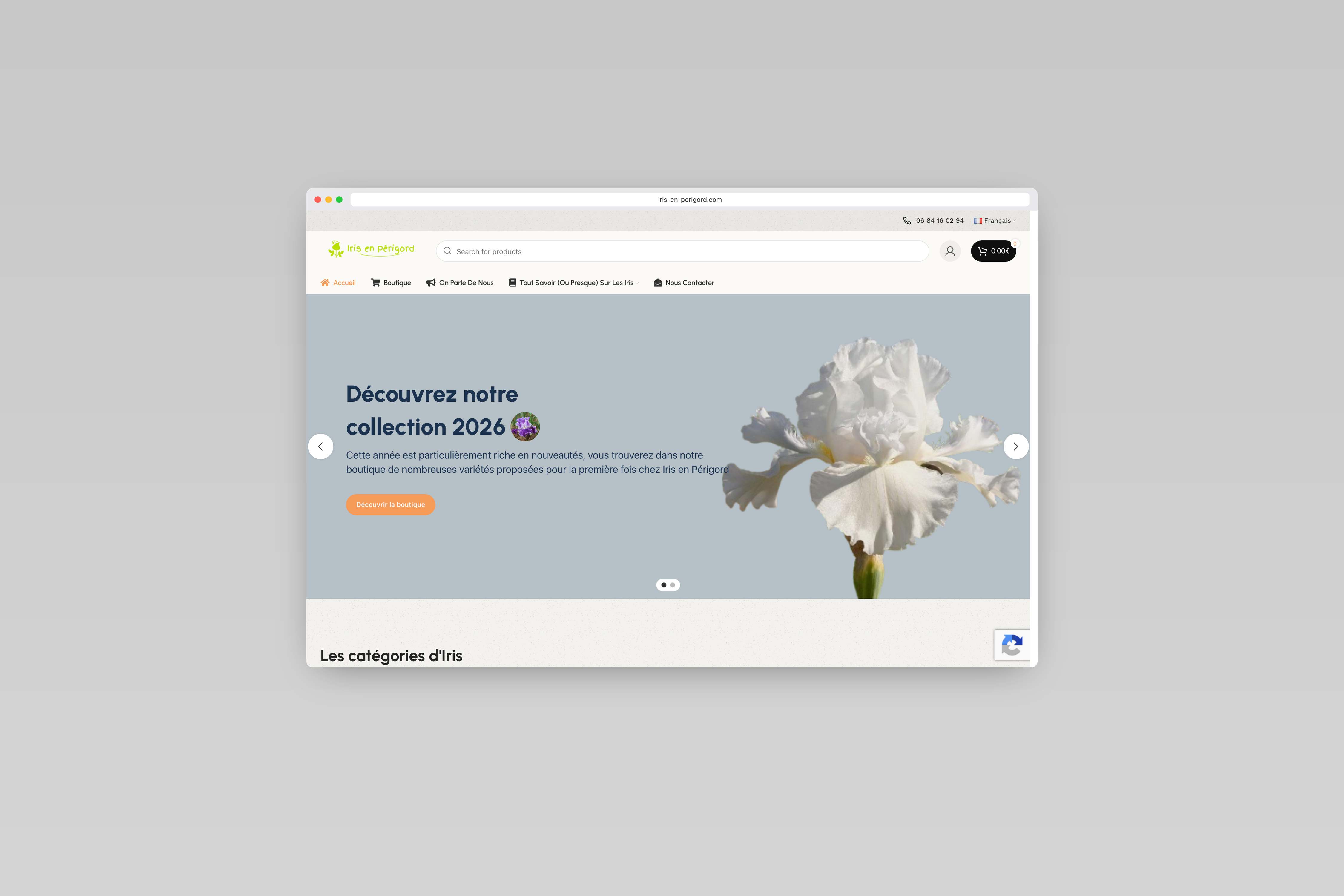 Site e-commerce Iris en Périgord