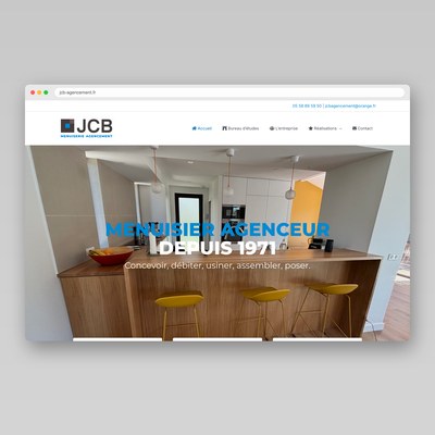 Développement Site entreprise JCB Agencement, menuisier agenceur dans les Landes